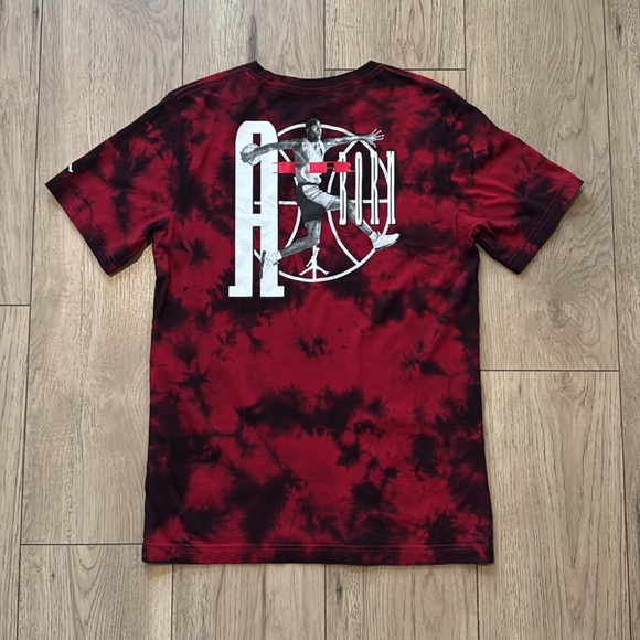 Jordan Red and Black Tie Dye Air Jordan Michael Jordan T-Shirt Kid’s XL - Picture 2 of 8